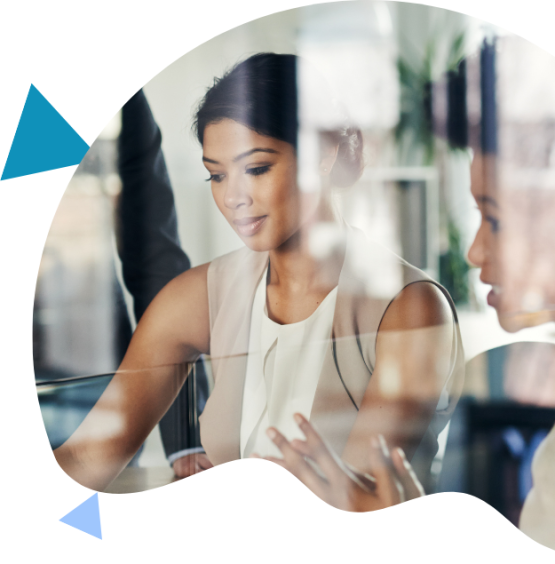 A businesswoman thoughtfully reviewing an Adobe Experience Strategy during a meeting in a modern office setting.